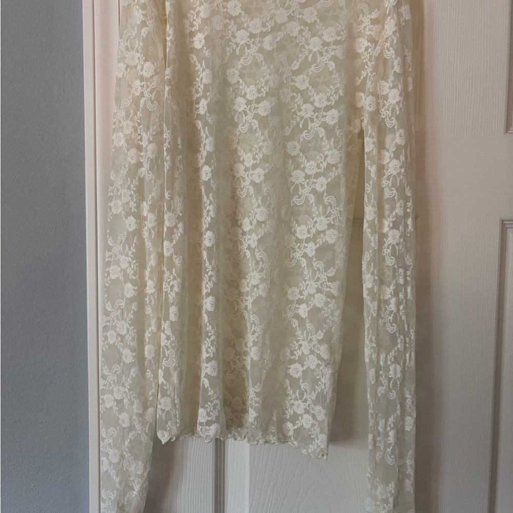 Urban Outfitters Cream Lace Top